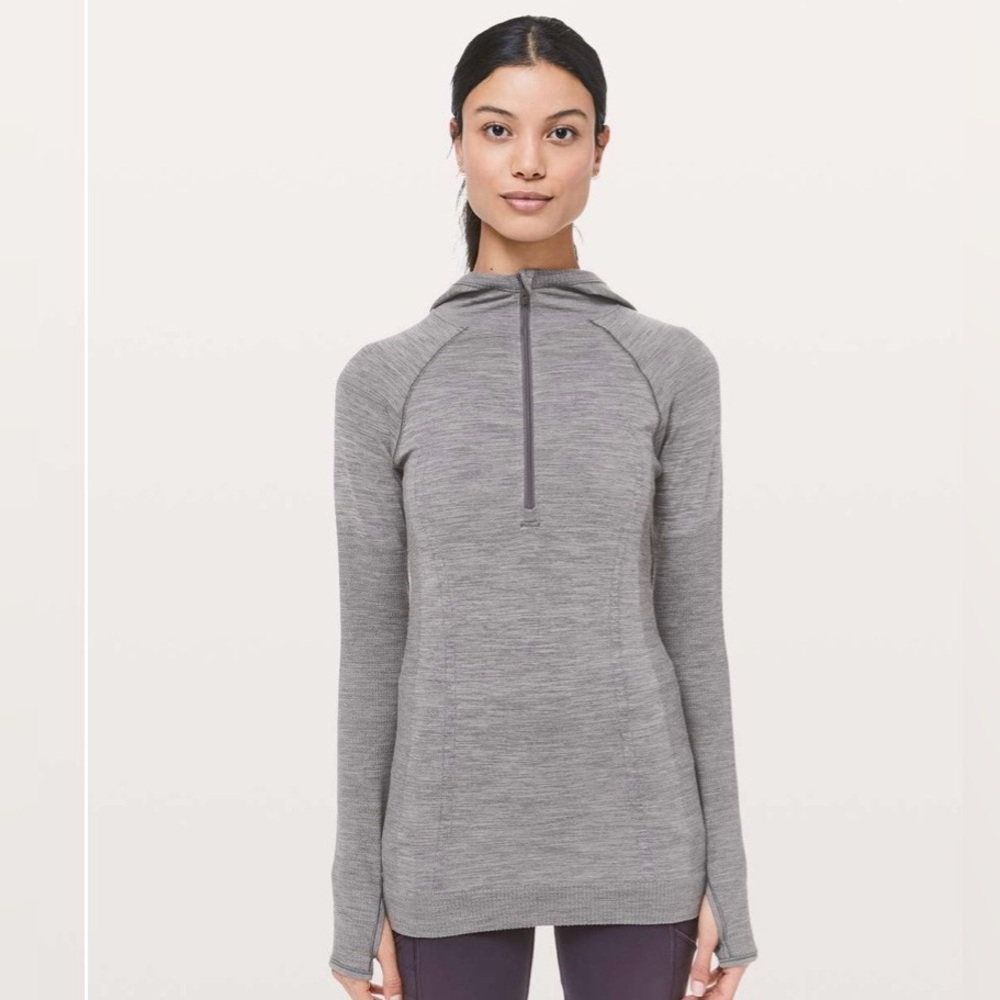 Lululemon 4 swiftly wool half zip hoodie top shirt active long sleeve women y2k